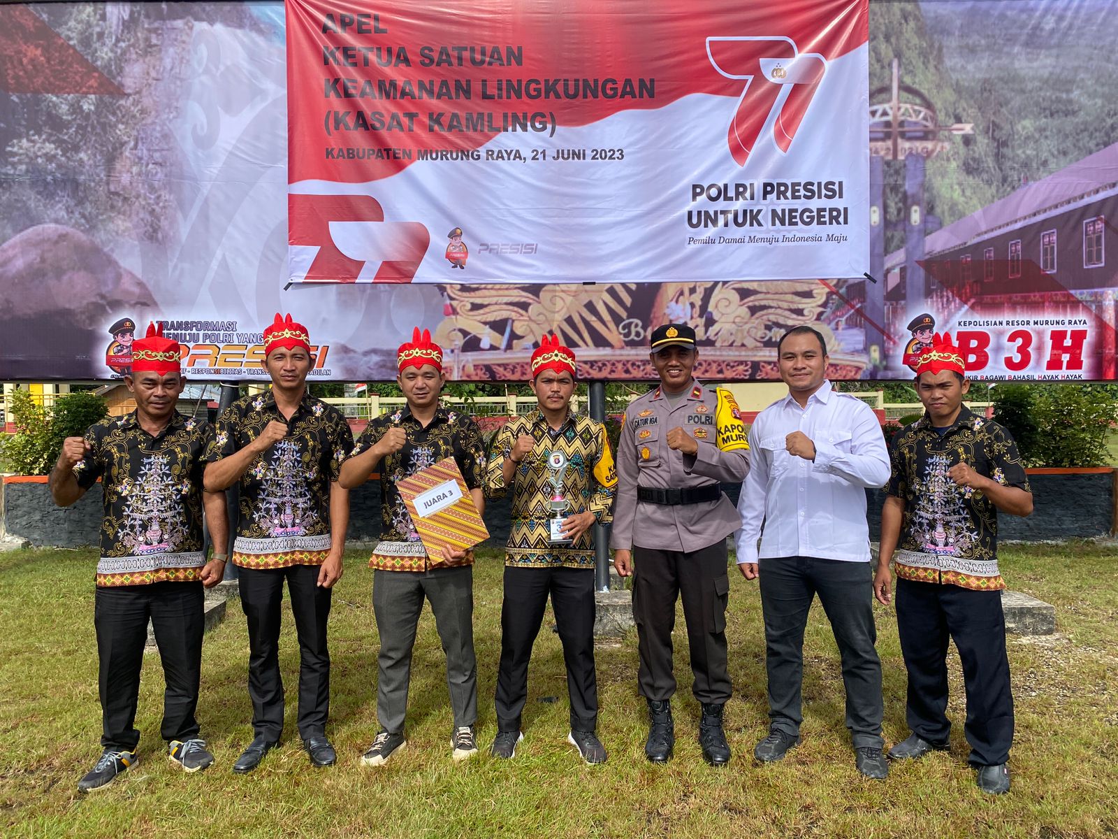 pos kamling rt.05 desa bahitom juara 3 tingkat polres kabupaten murung raya