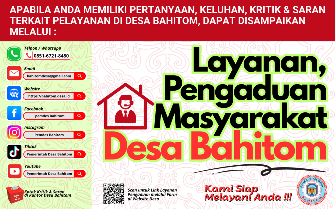 Layanan Pengaduan Masyarakat Desa Bahitom: Akses Layanan Pengaduan yang Mudah dan Terbuka