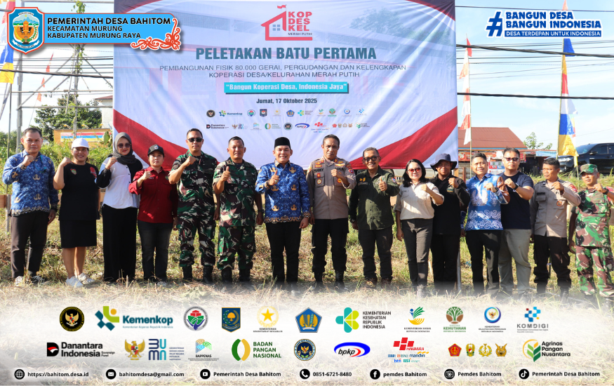 Peletakan Batu Pertama Pembangunan Kopdes Merah Putih Desa Bahitom : “Bangun Koperasi Desa, Indonesia Jaya”